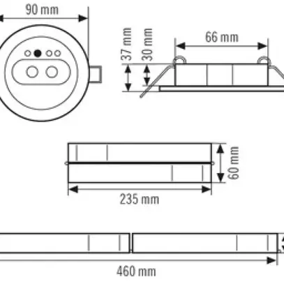Luminaire de secours ESYLUX SLG LEDi SC/C montage dans plafond 