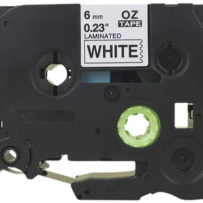 Cassetta nastro compatibile con OZE-211, 6mm×8m, bianco/nero 