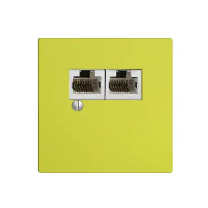 Boîte 2×RJ45/s 8P par.EDIZIOdue lemon R&M swissline 