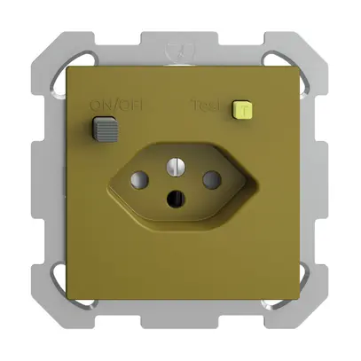 Prise ENC EDIZIOdue T13 FI 30mA FM, shutter, olive 