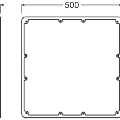 Cadre de recouvrement LEDVANCE SURFACE FLAT métal 500×500×13mm argent 