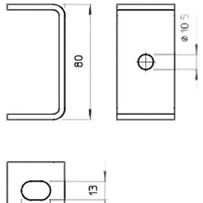 Étrier pour plafond Bettermann 10.5mm 80×40mm zingué à chaud par immersion 
