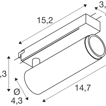 Spot LED SLV GRIP M 1×20W 1810lm 927 42° VAR AD1PH Ø43×147mm or 
