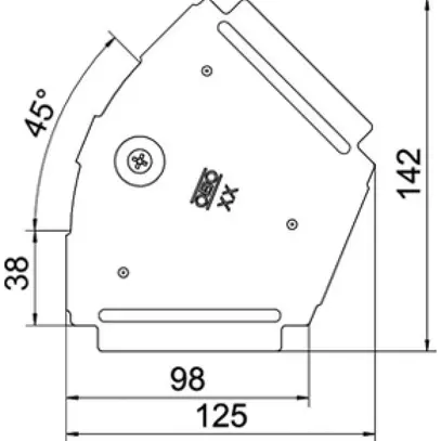 Deckel BET RBD 45° 100×125mm Stahl bandverzinkt 