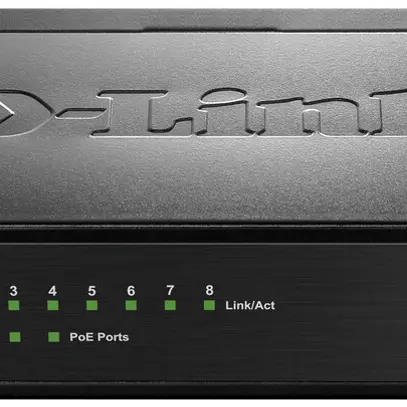 Switch D-Link DES-1008PA, 8-Port unmanaged Fast Ethernet PoE 