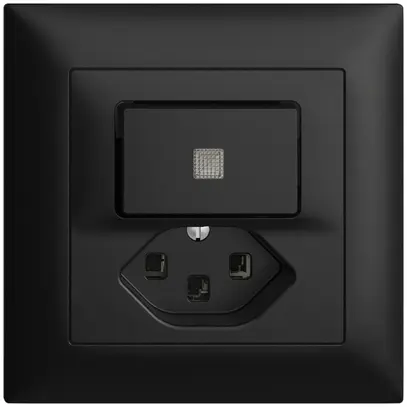 Comb. lum. INC A-R/1L+T23 EDIZIOdue nero con lente, LED giallo 