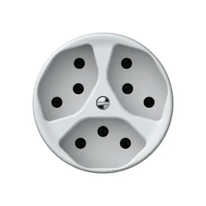 Presa origin 3×tipo 13 10A 230V 60×60mm bianco 