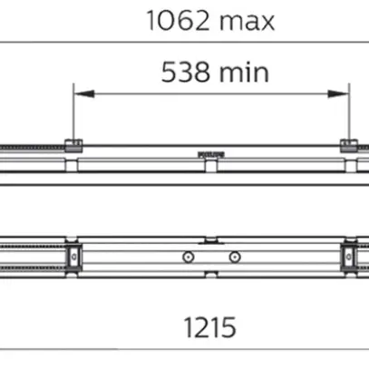 Lamp.p.loc.um. LED Philips CoreLine WT120C 21W 2700lm 840 IP65 1215×80 grigio 