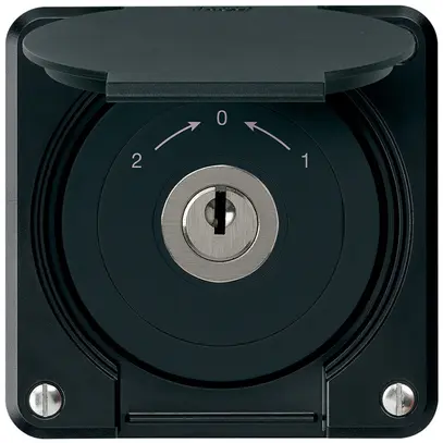 Contact pivotant à clé ENC robusto IP55 noir avec clapet inverseur pour combi 
