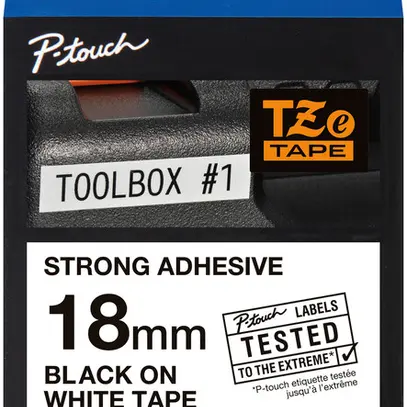 Cassette ruban Brother TZe-S241 18mm×8m, blanc/noir 