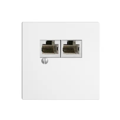 Dose 2×RJ45/s 8P par. EDIZIOdue weiss R&M swissline 