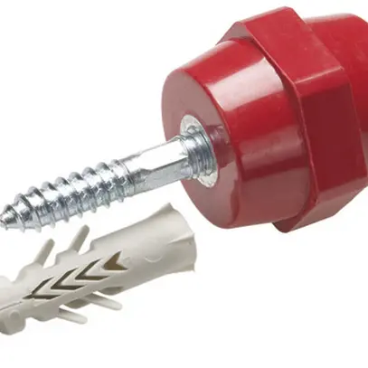 Isolateur de support Flury PA 23 M10, incl.vis acier zingué et cheville PVC 