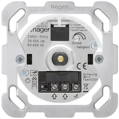 Intérieur pour variateur rotatif Hager coupure de phase 20…500VA 60…600W 