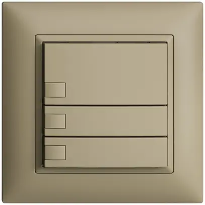 Poussoir univ. ENC 3×1t bornes enf. EDIZIOdue sand, sans LED 