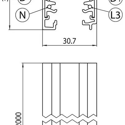 AP-Stromschiene Sylvania OneTrack 250…440V 3-Ph DALI Aluminium 2000mm weiss 
