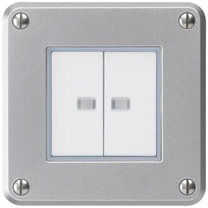 Contact à poussoir ENC robusto IP55 2×1P aluminium 2×lumineux pour combinaison 