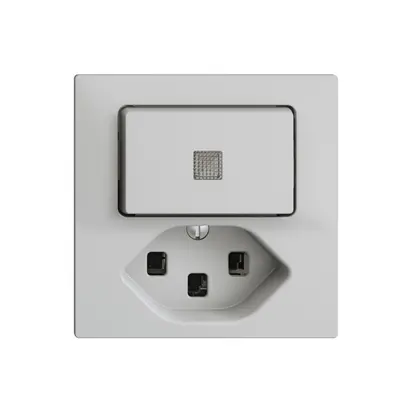Combinazione lum.A-R/1L+T23 EDIZIOdue grigio chiaro, con lente, LED giallo 