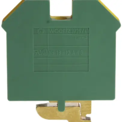 Morsetto di terra componibile Woertz 1.5…4mm² vite 2×1 guida G verde/giallo 