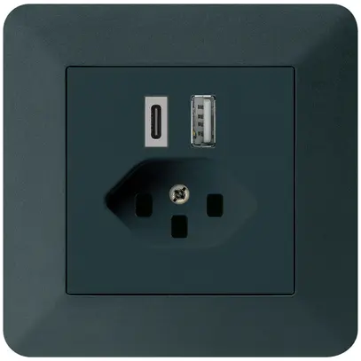 Prise de charge USB ENC kallysto.trend 18W PD 1×type A 1×type C T23 noir 