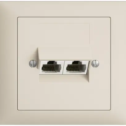 Presa INS 2×RJ45/u 8P sep.EDIZIOdue crema, ITplus 