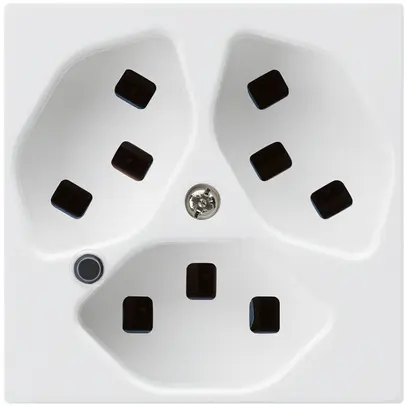 Steckdose Hager kallysto 3×T23 beleuchtet A ultraweiss 