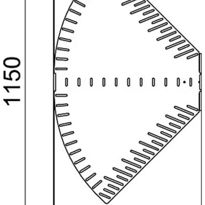 Bogen BET RB W verstellbar 60×600mm Edelstahl A4 blank 