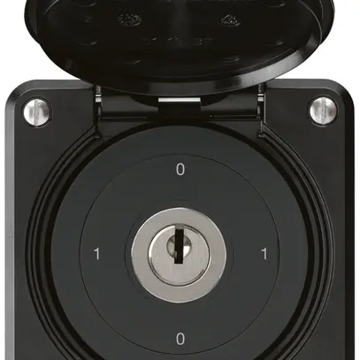 Interrupteur à clé ENC robusto IP55 avec clapet S0/1P noir pour combinaison 