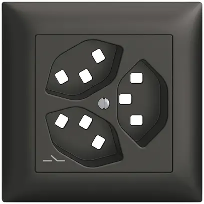 Kit montaggio INC Feller EDIZIOdue, per presa 3×T23 1×separato, nero 