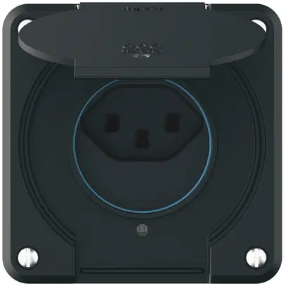 Prise robusto 1×type 23 lumineux IP55 noir 