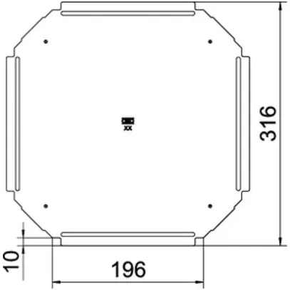 Couvercle BET RKD p.pièce en croix 200mm acier zingué en continu zinc-aluminium 