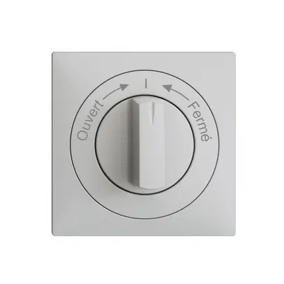 Kit frontale EDIZIOdue Ouvert->I<-Fermé grigio chiaro 60×60mm pulsante girevole 