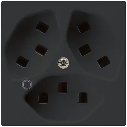 Prise Hager kallysto 3×T23 illuminé A noir 