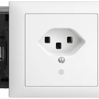 Prise INC EDIZIOdue T23 16A blanc, 46…69(53mm) Snap, LED vert 