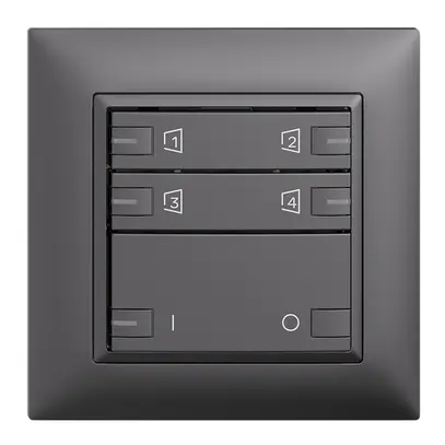 Kit de montage ENC Edue zeptrionAIR, WLAN ON/OFF LED-RGB, 2×touche, 2×comm.grf 
