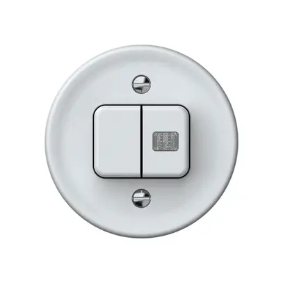Interruttore a pulsante luminoso origin sch 1 (3+3) 1×LED 60×60mm bianco 