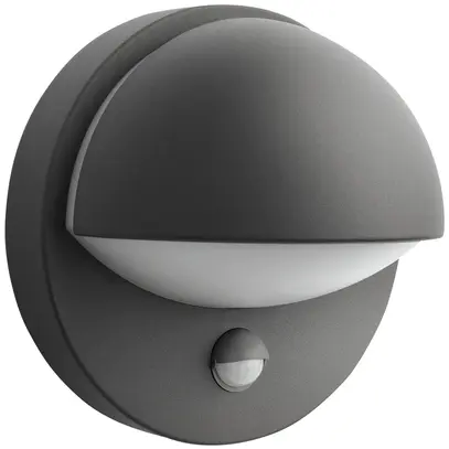 Applique Philips June PIR E27 1×12W IP44 195×135mm anthracite 