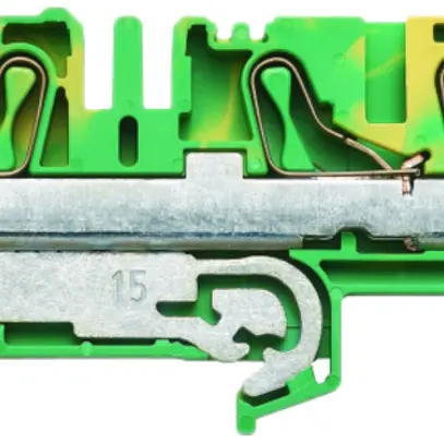 Schutzleiter-Reihenklemme Weidmüller PPE PUSH IN 6mm² 3 Anschlüsse grün/gelb 