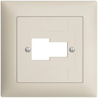 Kit frontale EDIZIOdue crema 88×88mm 1×TT 1×RJ45 