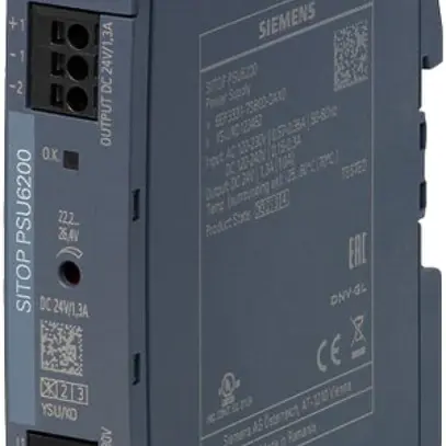 Alimentation Siemens SITOP, IN: 120…230VAC (120…240VDC), OUT: 24VDC/1.3A 