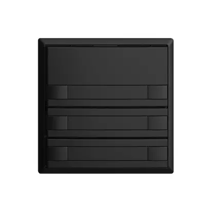 Poussoir ENC KNX 3× EDIZIOdue noir RGB sans LED avec insert papier 