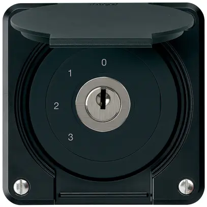 Interrupteur à clé ENC robusto IP55 avec clapet S5/1P noir pour combinaison 