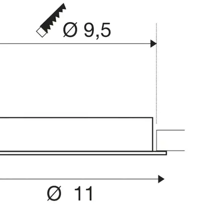 Cadre d'encastrement SLV NEW TRIA 95 aluminium Ø110×26mm argent 