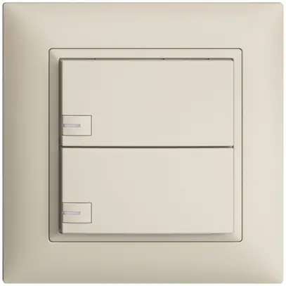 Pulsante univ. INC 2×1t mors. innest. EDIZIOdue crema, con LED 