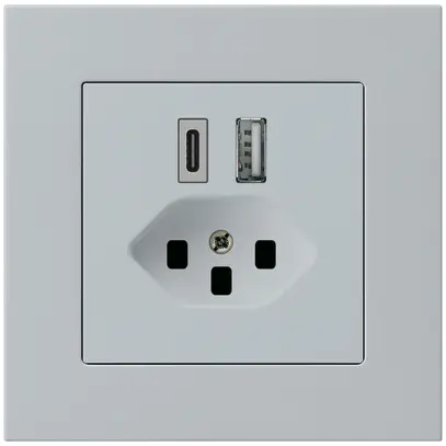 Presa di carica USB INC kallysto.pro 18W PD 1×tipo A 1×tipo C T23 grigio chiaro 