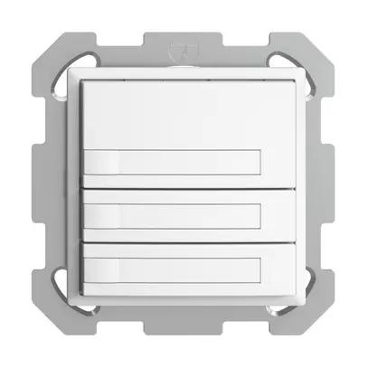 Poussoir ENC KNX 3× EDIZIOdue blanc RGB sans LED avec insert papier 