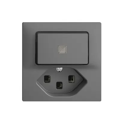 Combinazione lum.A-R/1L+T23 EDIZIOdue grigio scuro, con lente, LED giallo 