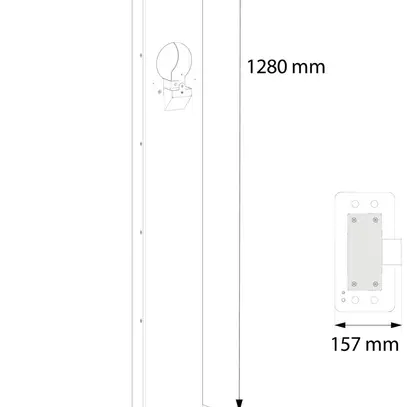 Montagesäule Hager witty rechteckig einseitig 1280×280×140mm Stahl schwarz 