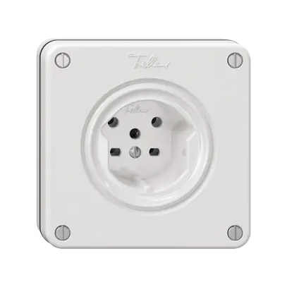 Prise NUPU NEVO, 1×T15, blanc 