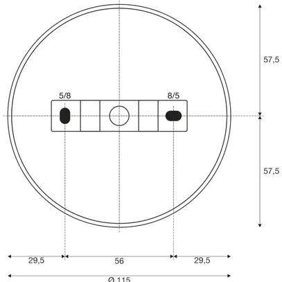 Rosone da soffitto AP SLV adattatore di raccordo lampada monofase grigio 