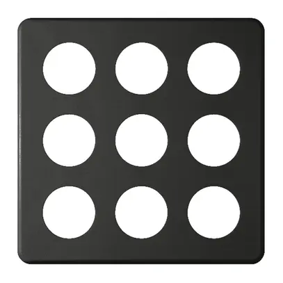 Plaque de recouvrement 3×3 9×43mm noir 